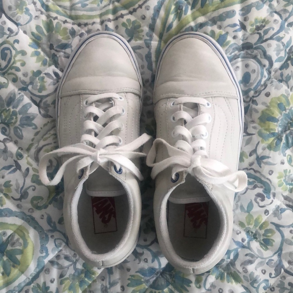 Vans White Leather Sneakers